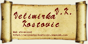 Velimirka Kostović vizit kartica